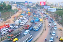 Traffic pile up near Nagawara - Thanisandra  Intersection